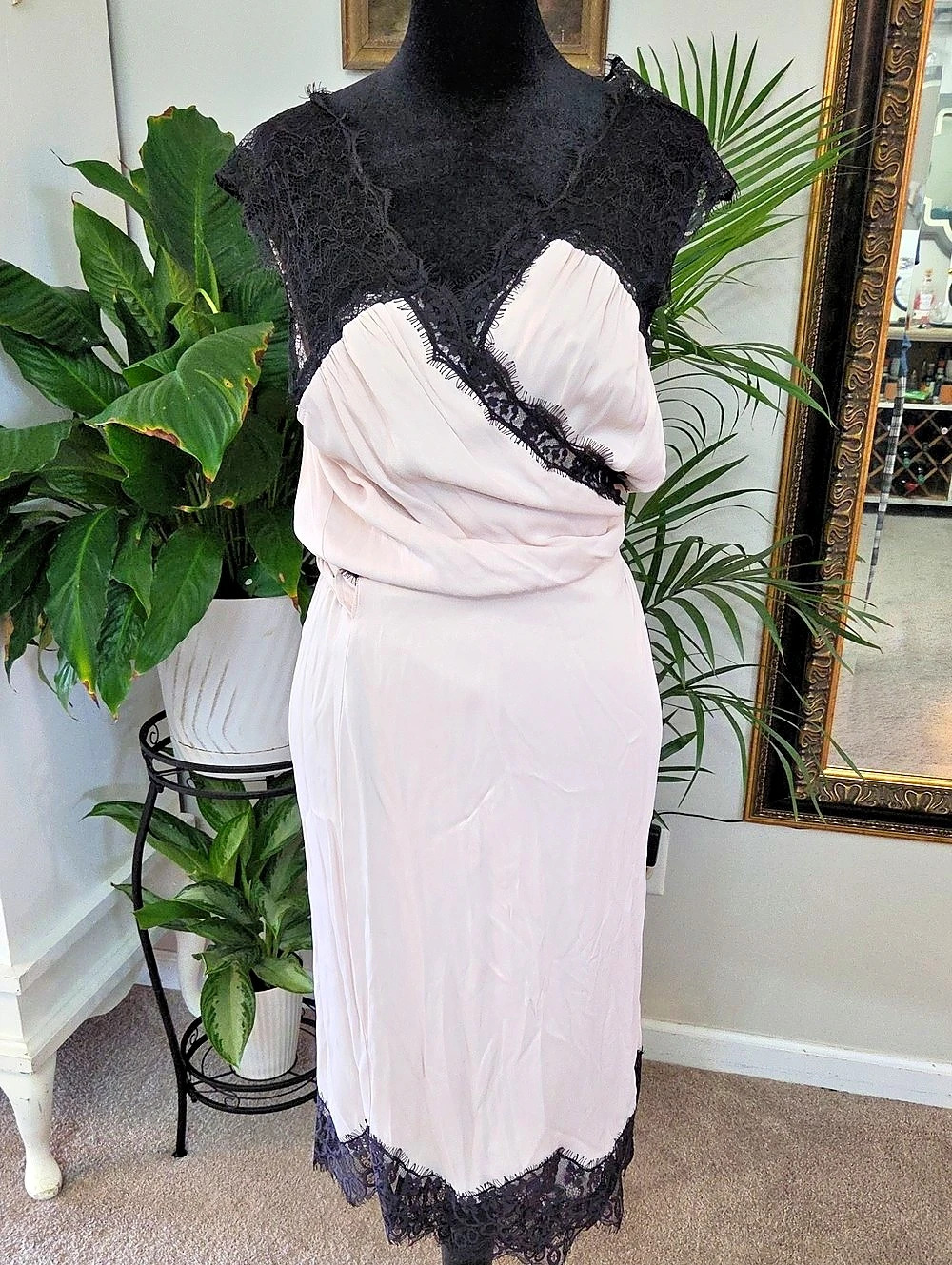 Anthropologie Lace Trim Wrap Dress Size Large